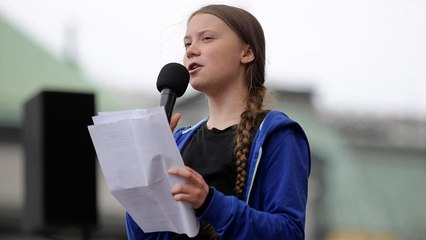 Swedish activist Greta Thunberg addresses climate march in Copenhagen