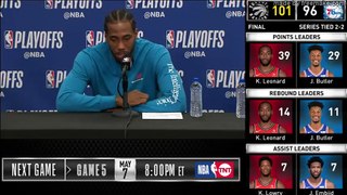 Kawhi Leonard Postgame Interview - Game 4   Raptors vs 76ers   2019 NBA Playoffs