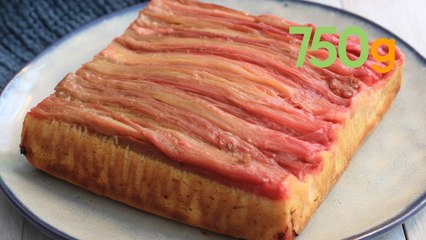 Recette du gâteau renversé à la rhubarbe - 750g