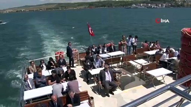 Ulaştırma ve Altyapı Bakanı Cahit Turhan '1915 Çanakkale Köprüsü-Anadolu Yakası Keson İndirme Töreni'ne katıldı
