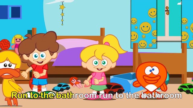 Run to the bathroom / Cours Vite aux toilettes - comptine éducative en anglais avec sous-titres