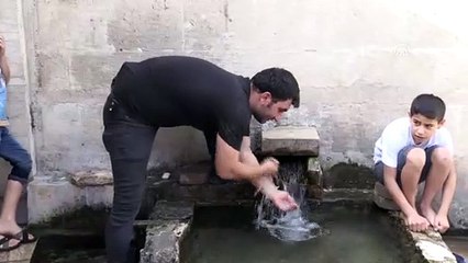 Tarihi caminin havuzunda serinliyorlar - SİİRT