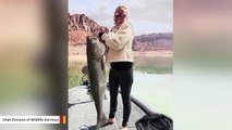 Utah Woman Reels In Record 44-Inch Striped Bass