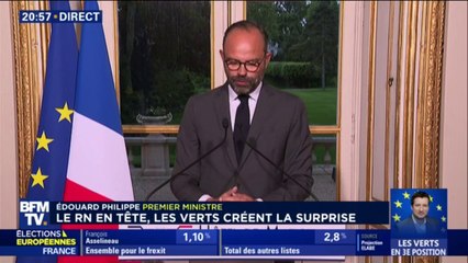 "Je ne veux pas banaliser ce résultat de l’extrême-droite", réagit Edouard Philippe qui accueille les résultats "avec humilité"