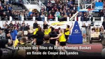 Victoire des filles du Stade Montois 56-46 contre les espoirs de Basket Landes, en finale de la Coupe des Landes