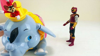 All Red Power Ranger's Rocket Dive into the Disney Pixar Dumbo Toy Box Spo Spo Movie for Kids