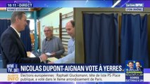Européennes: Nicolas Dupont-Aignan a voté à Yerres