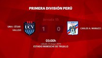 Resumen partido entre Univ. César Vallejo y Carlos A. Manucci Jornada 15 Apertura Perú - Liga 1