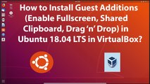 How to Install Guest Additions (Enable Fullscreen, Shared Clipboard, Drag & Drop) on Ubuntu 18.04 LTS in VirtualBox?