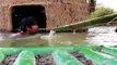 Build  two - story mud house & build swimming pool under two - story mud house