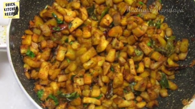 Raw Banana Fry | Aratikaya Fry | Madhuri Recipe Book