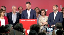 Sánchez celebra la victoria del PSOE en las elecciones europeas