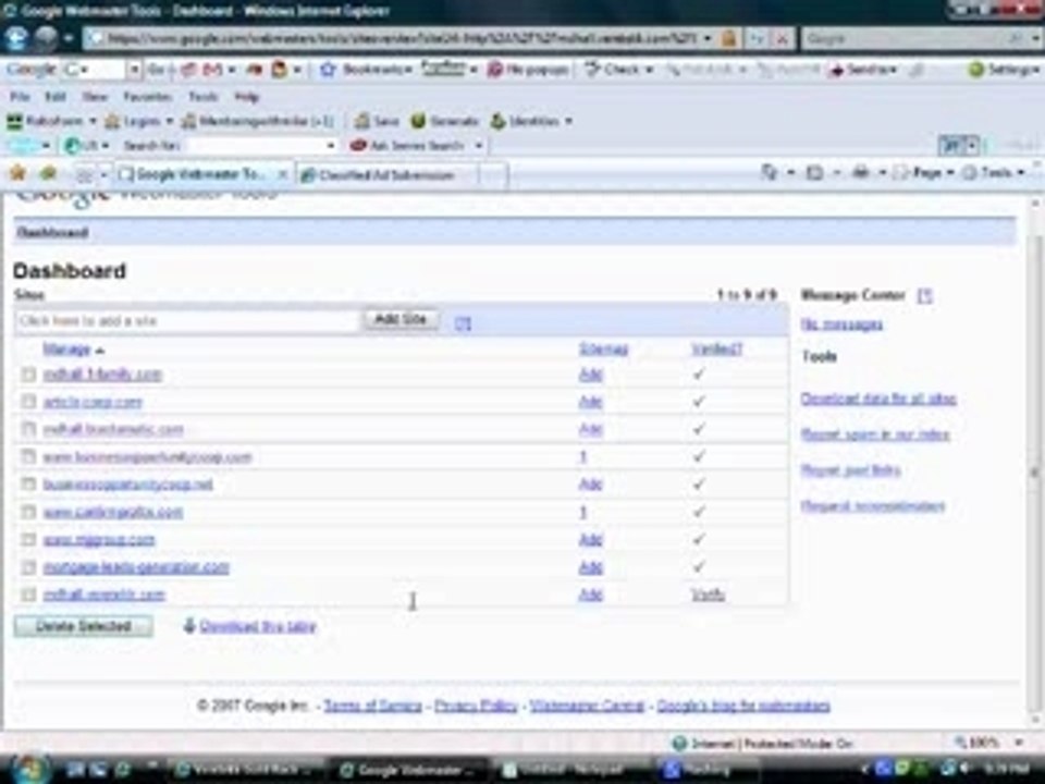How to Add Google Webmaster Tools to Veretekk Portals