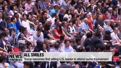 Trump, Abe show off friendship through golf and sumo