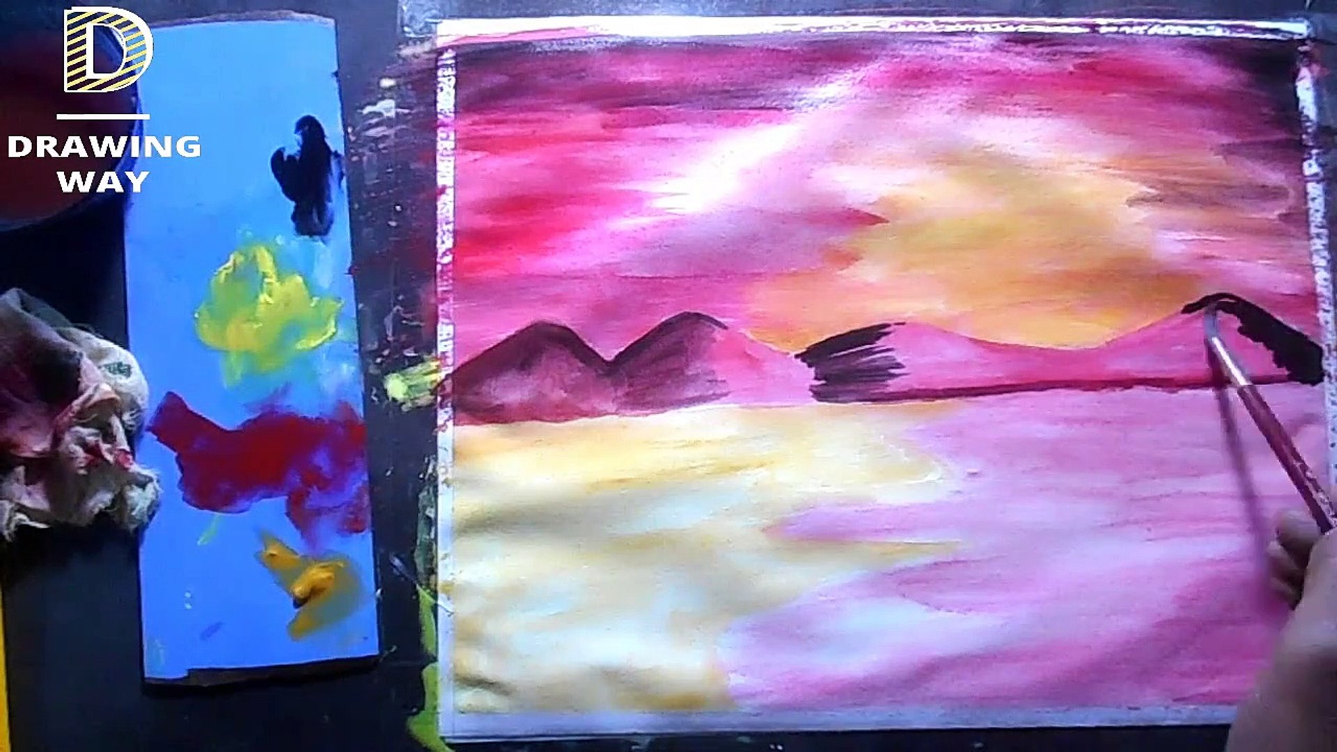 Featured image of post Sunset Scenery Drawing With Oil Pastels : Drawing a scenery of sunset step by step.
