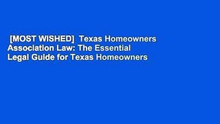 [MOST WISHED]  Texas Homeowners Association Law: The Essential Legal Guide for Texas Homeowners
