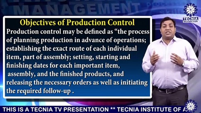 Objectives of production control | Dr. Rohtash Kumar | BBA | TIAS | TECNIA TV