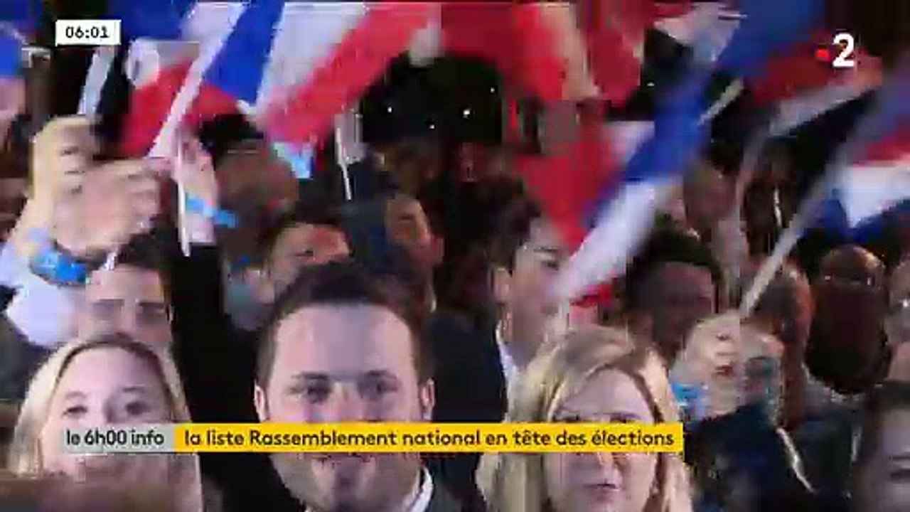 Européennes - La soirée de joie et de liesse du Rassemblement National qui fête sa victoire avec Marine Le Pen et Jordan Bardella
