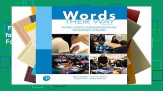 Full E-book  Words Their Way Word Sorts for Derivational Relations Spellers  For Kindle
