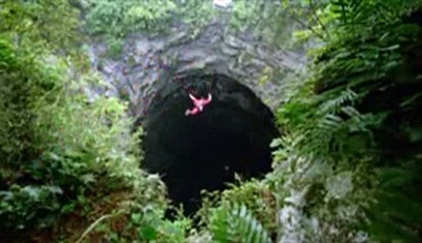 Parachute Jumping In A Cave