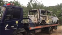 Report TV - Gjendet një furgon i djegur në një tunel në Tapizë