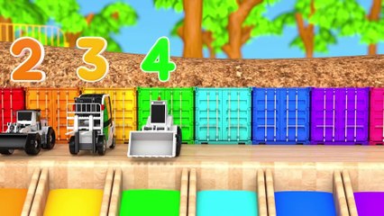 Learn Colors with Construction Vehicle and Flying Toy Car in Magic Slide Sand Pretend Play for Kids