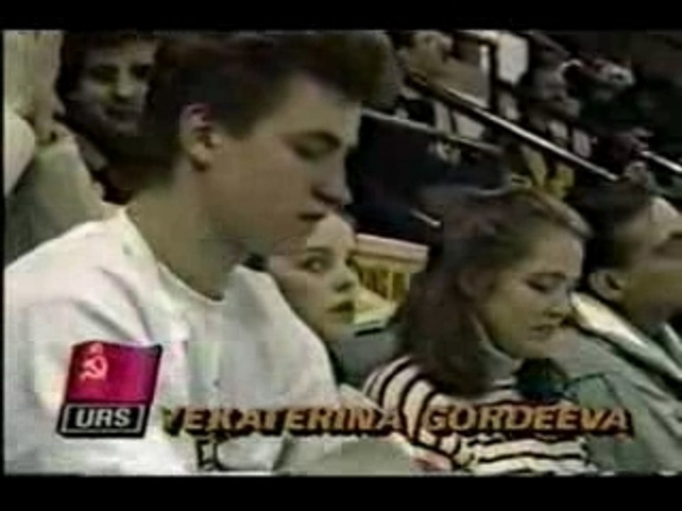 Katia and Sergei watching Fadeev's short program