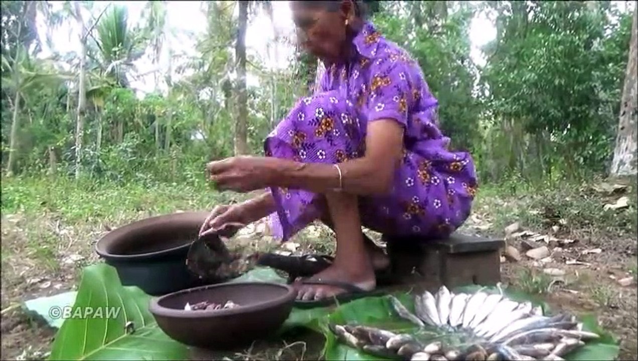 Village Aliments  Frit Croustillant de Poisson préparé dans mon Village par la grand-mère