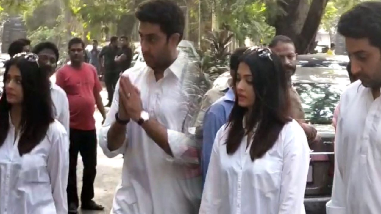 Ajay Devgn के पिता Veeru Devgn की मौत के बाद दिलासा देने पहुंचे Aishwarya और Abhishek|वनइंडिया हिंदी