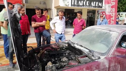 Tamirhaneden 2 gün önce çıkan otomobil alev alev böyle yandı