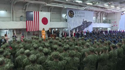 트럼프, 日 호위함에서 연설...귀국길 올라 / YTN