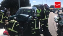 Accidente de tráfico múltiple en M-40 km. 34 con 10 vehículos implicados