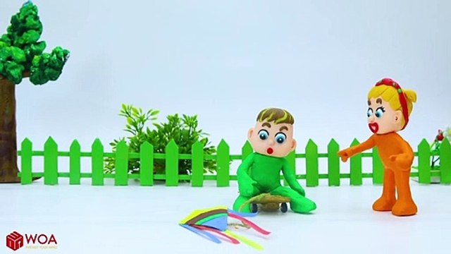 Funny Play Doh Stop Motion How to Make Flying Paper Kite at Home WOA Play Doh Cartoons For Kids