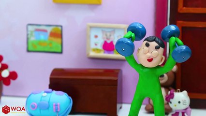 Funny Play Doh Stop Motion Superhero Babies Arm Wrestling Champion  Play Doh Cartoons For Kids