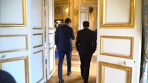 Imágenes de la cena de trabajo de Macron con Sánchez en el Eliseo