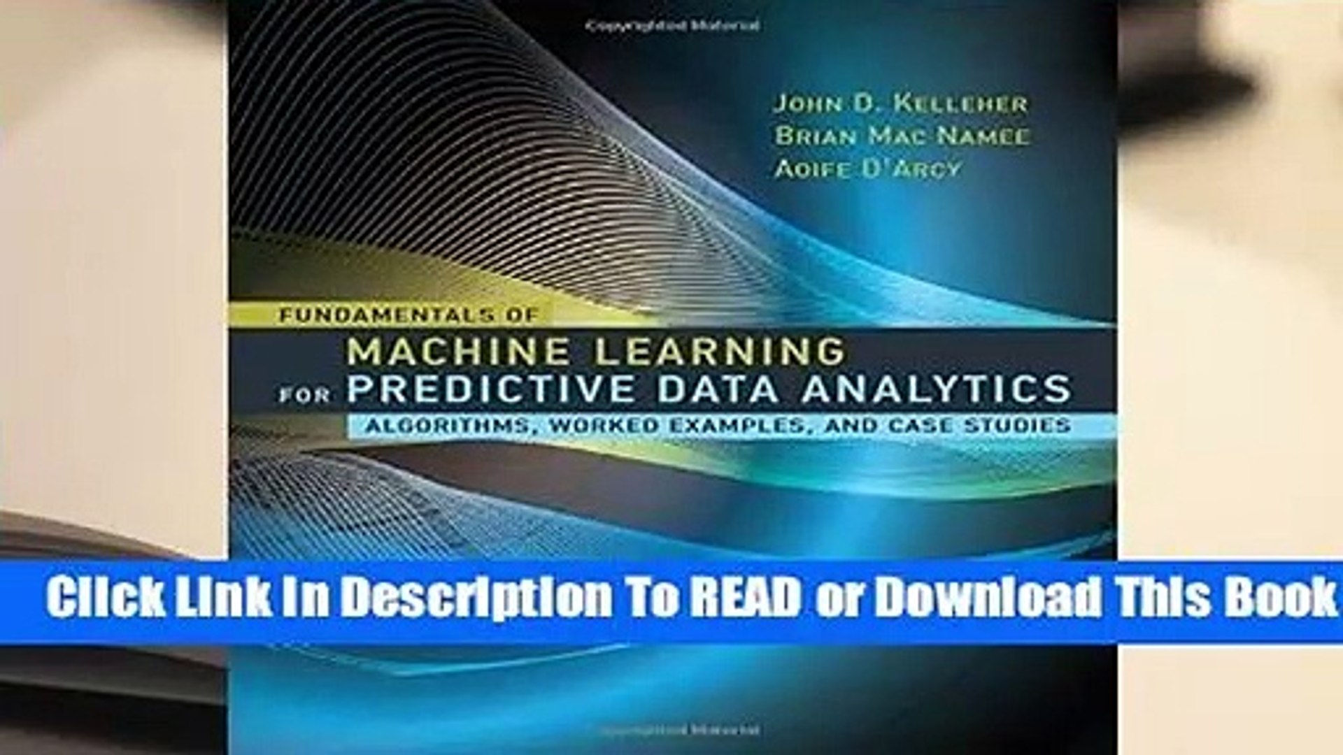 fundamentals of machine learning for predictive data analytics download