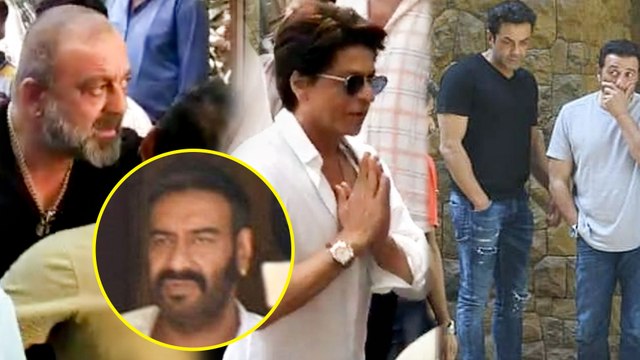 Shahrukh, Sanjay Dutt, Bobby, Sunny Deol At Ajay Devgn Father Veeru Devgan's Funeral