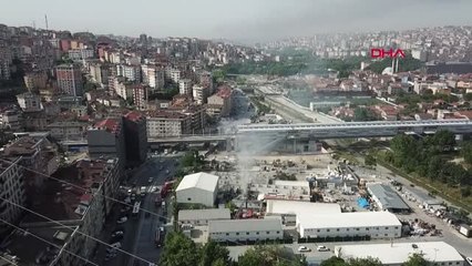 İSTANBUL- METRO İNŞAATINDA YANGIN