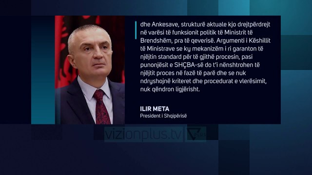 Meta kthen në Kuvend ligjin për vettingun në polici - News, Lajme - Vizion Plus