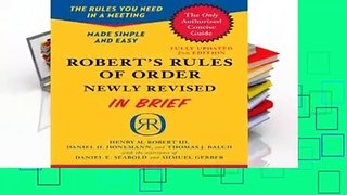 Robert's Rules of Order Newly Revised In Brief, 2nd edition Complete