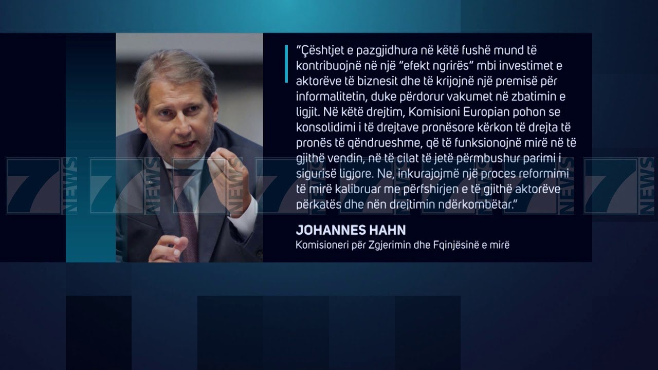 HAHN POHON SE SHQIPERIA KA PROBLEME ME PRONAT - News, Lajme - Kanali 7