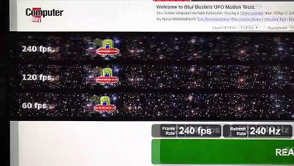 Demostración de 240 Hz vs 120 Hz