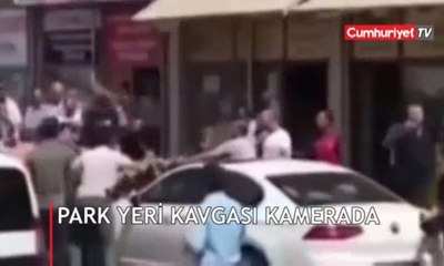 Park yeri kavgası kamerada