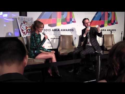 ARIA Winner: Samantha Jade talks with Robbie Buck and media backstage.