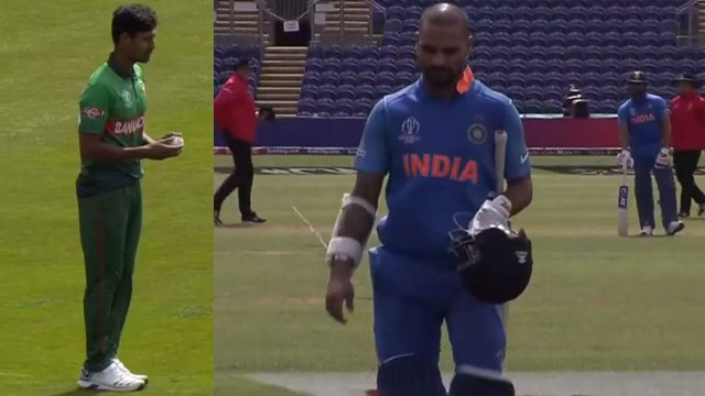 World Cup 2019: Shikhar Dhawan departs early, Mustafizur Rahman strikes| वनइंडिया हिंदी