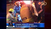 Un hombre resultó herido en un accidente de tránsito en el norte de Guayaquil