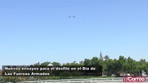 Nuevo ensayo de desfile aéreo  sobre Sevilla capital para preparar el desfile general del Día de las Fuerzas Armadas
