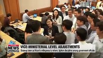 Moon replaces three vice-ministerial level officials, as show of determination to speed up administration's reform drive