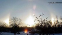 Stunning Solar Phenomenon Called 'Sundogs' Light Up the Sky
