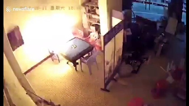 Electric scooter battery explodes while charging in a Shanghai apartment
